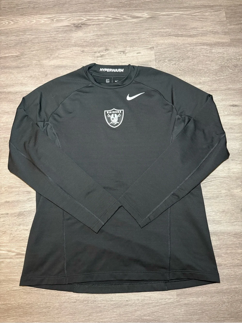 Nike Black Raiders Hyperwarm Long-Sleeve Performance Shirt